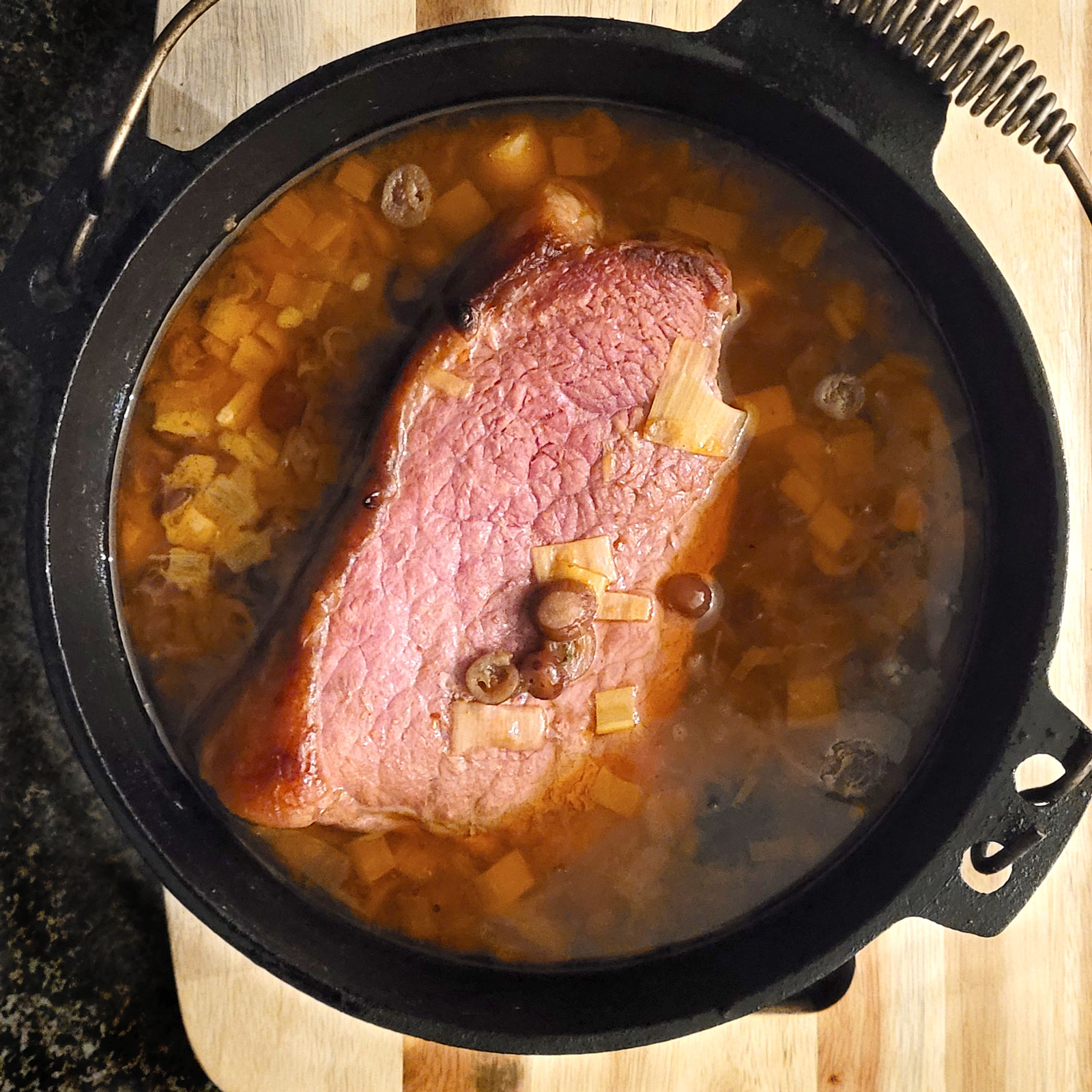 Braised Corned beef with dried cranberries