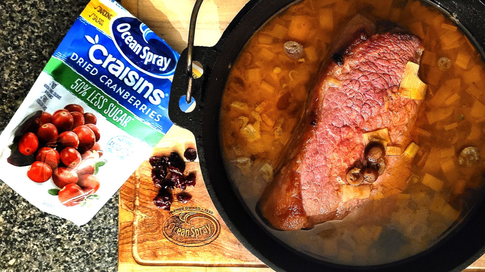 Slow Braised Corned beef infused with Cranberries