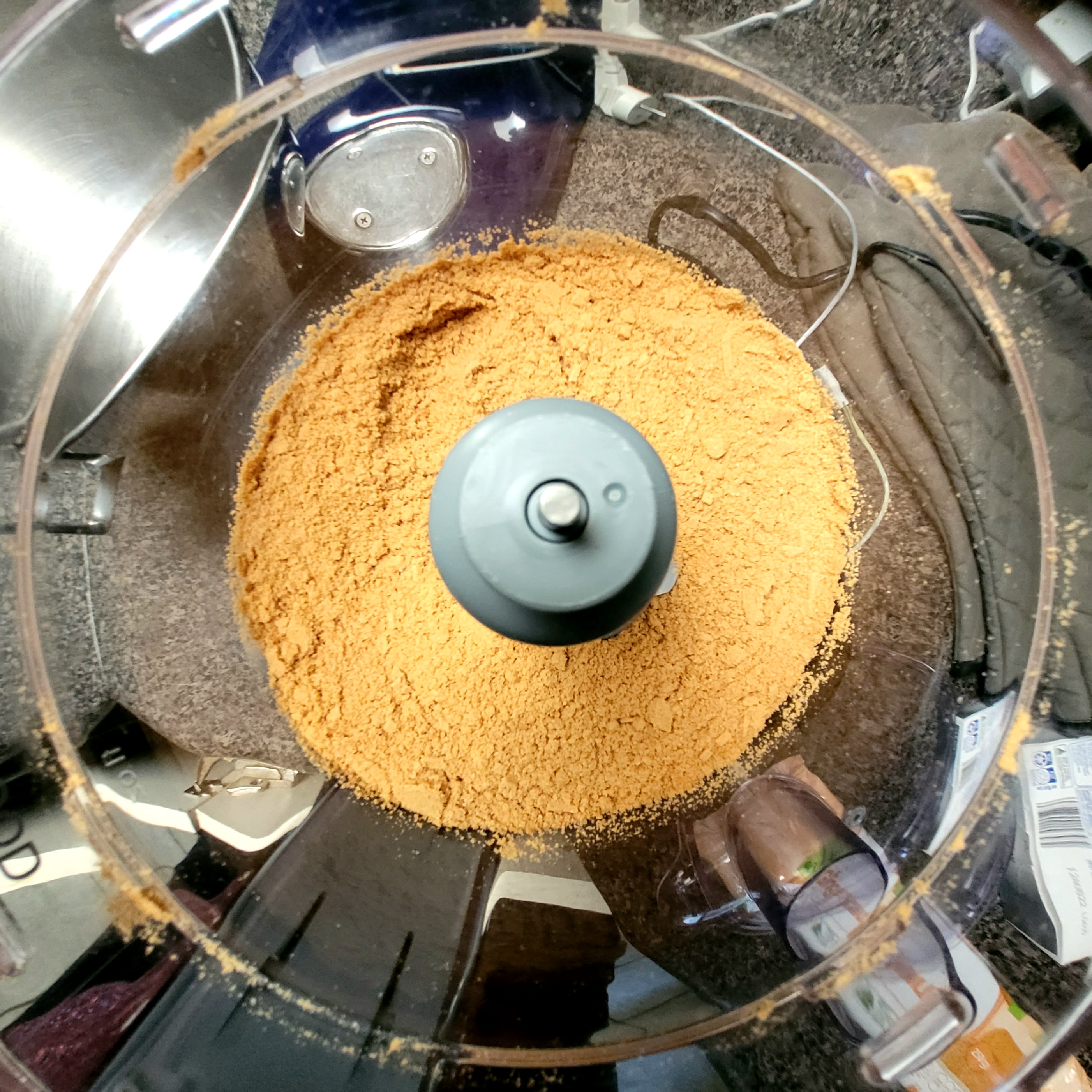 Crushing biscuits in the food processor