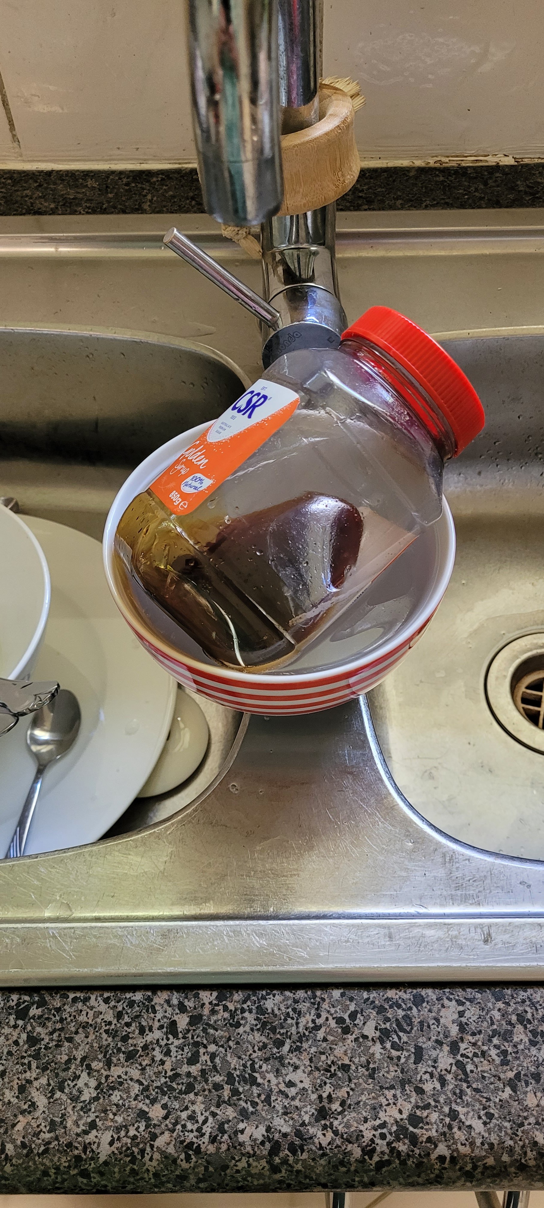Warming the golden syrup