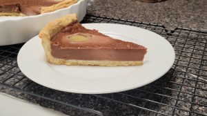 Pear and chocolate tart